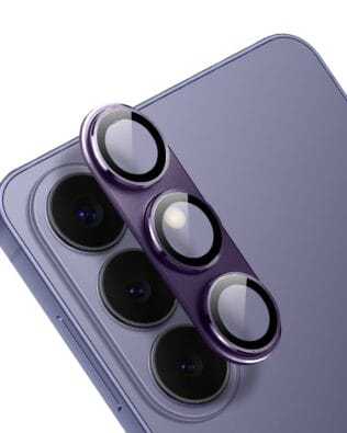 Metalowa osłona na cały aparat z wbudowanymi szkłami do Samsung Galaxy S26 Plus, fioletowa