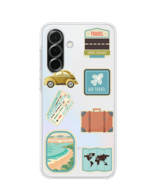 Etui do Samsung Galaxy A36 5G przeźroczyste, silikonowe Flexi, pocztowe znaczki