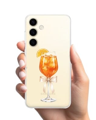 Etui do Samsung Galaxy S24 przeźroczyste, silikonowe Flexi, Paradise, Aperol Spritz