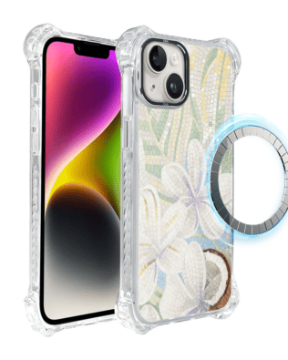 Etui do iPhone 14 Plus IBIZU DropGuard Ultra z MagSafe, Modern Classics, Biała lilia