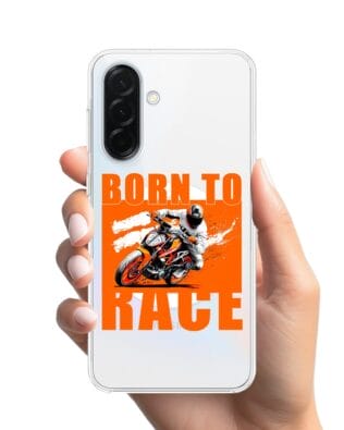 Etui do Samsung Galaxy A37 z MagSafe przeźroczyste, silikonowe Flexi, Bikers, Ścigacz