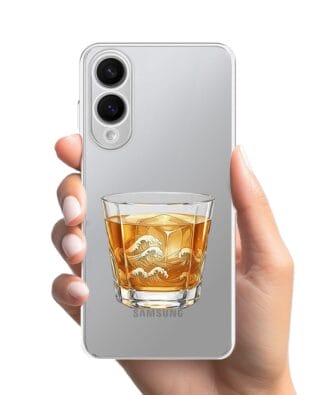 Etui do Samsung Galaxy S25 Edge przeźroczyste, silikonowe Flexi, Paradise, Whiskey on the rocks