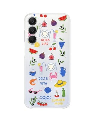 Etui do Samsung Galaxy A25 5G przeźroczyste, silikonowe Flexi, Italian Summer, kolorowe wakacje