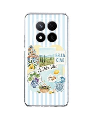 Etui do Xiaomi Redmi Note 14 Pro 4G przeźroczyste, silikonowe Flexi, Italian Summer, La Dolce Vita
