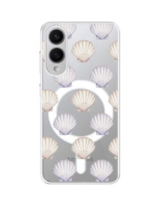 Etui do Samsung Galaxy S25 Edge z MagSafe przeźroczyste, silikonowe Flexi, Summer Patterns, pastelowe muszelki