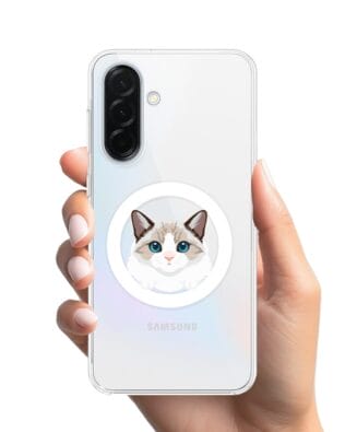 Etui do Samsung Galaxy A37 z MagSafe przeźroczyste, silikonowe Flexi, kot birmański
