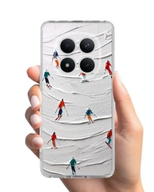 Etui do Xiaomi Redmi Note 15 4G przeźroczyste, silikonowe Flexi, Zimowa magia, Narciarski obraz