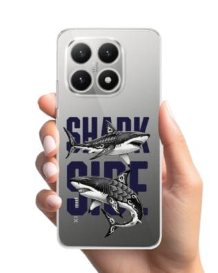 Etui do Xiaomi 15T przeźroczyste, silikonowe Flexi, Summer Patterns, Shark side