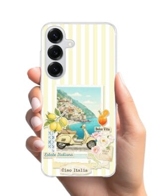 Etui do Samsung Galaxy S25 Plus z MagSafe przeźroczyste, silikonowe Flexi, Italian Summer, Ciao Italia