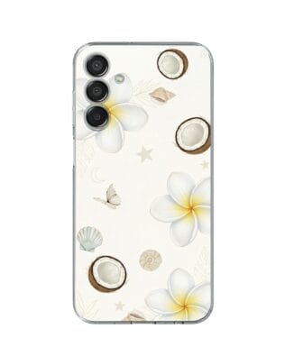 Etui do Samsung Galaxy M15 5G przeźroczyste, silikonowe Flexi, Summer Patterns, hawajskie kokosy
