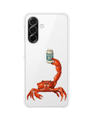 Etui do Samsung Galaxy A26 5G przeźroczyste, silikonowe Flexi, Paradise, krab z piwem