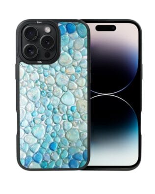 Etui do iPhone 14 Pro IBIZU DropGuard Matt z MagSafe, Aqua Glass, turkusowe krople