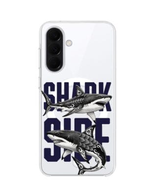 Etui do Samsung Galaxy A37 z MagSafe przeźroczyste, silikonowe Flexi, Summer Patterns, Shark side