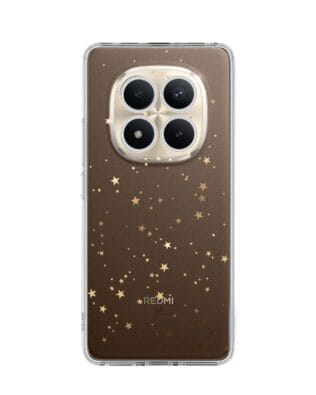 Etui do Xiaomi Redmi Note 15 Pro Plus 5G przeźroczyste, silikonowe Flexi, Zimowa magia, Złote gwiazdki