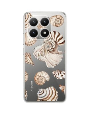 Etui do Xiaomi 15T przeźroczyste, silikonowe Flexi, Summer Patterns, ozdobne muszle