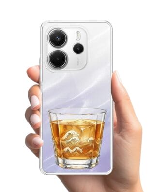 Etui do Xiaomi Redmi Note 14 4G przeźroczyste, silikonowe Flexi, Paradise, Whiskey on the rocks