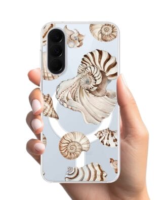 Etui do Samsung Galaxy A57 z MagSafe przeźroczyste, silikonowe Flexi, Summer Patterns, ozdobne muszle