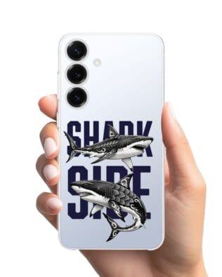 Etui do Samsung Galaxy S25 Plus przeźroczyste, silikonowe Flexi, Summer Patterns, Shark side