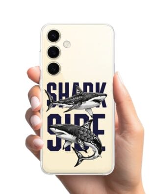 Etui do Samsung Galaxy S24 Plus przeźroczyste, silikonowe Flexi, Summer Patterns, Shark side