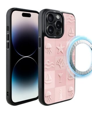 Etui do iPhone 14 Pro IBIZU DropGuard Matt z MagSafe, Amalfi, Koralowy klub