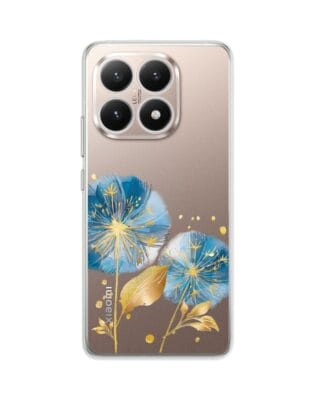 Etui do Xiaomi 15T przeźroczyste, silikonowe Flexi, Kwiaty, niebieskie dmuchawce