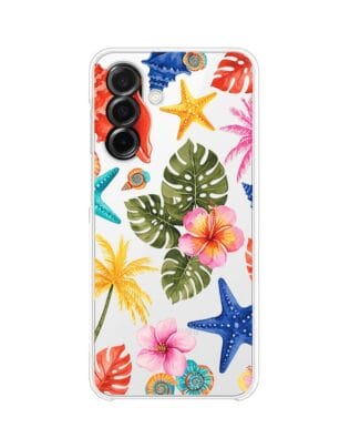 Etui do Samsung Galaxy A26 5G przeźroczyste, silikonowe Flexi, Summer Patterns, tropikalny wzór