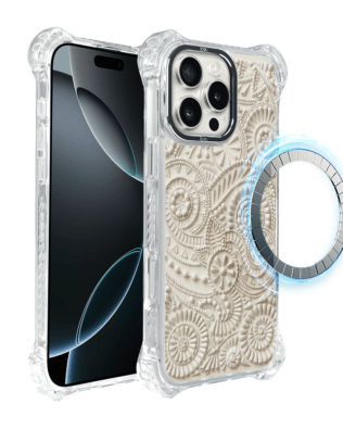 Etui do iPhone 16 Pro IBIZU DropGuard Ultra z MagSafe, Amalfi, Piaszczysty ornament