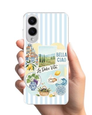 Etui do Samsung Galaxy S25 Edge z MagSafe przeźroczyste, silikonowe Flexi, Italian Summer, La Dolce Vita