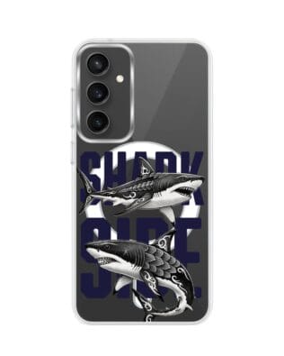 Etui do Samsung Galaxy S23 z MagSafe przeźroczyste, silikonowe Flexi, Summer Patterns, Shark side