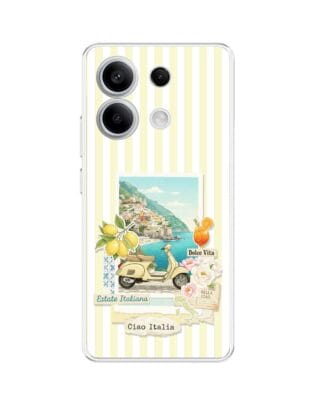 Etui do Xiaomi Redmi Note 13 Pro 5G przeźroczyste, silikonowe Flexi, Italian Summer, Ciao Italia