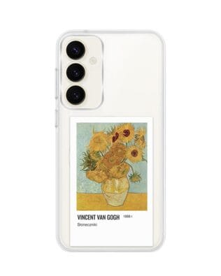 Etui do Samsung Galaxy S23 z MagSafe przeźroczyste, silikonowe Flexi, słoneczniki Van Gogh