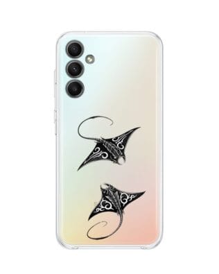Etui do Samsung Galaxy A34 5G przeźroczyste, silikonowe Flexi, Summer Patterns, diabeł morski