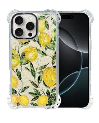 Etui do iPhone 16 Pro Max IBIZU DropGuard Ultra z MagSafe, Modern Classics, Cytrynowe gaje