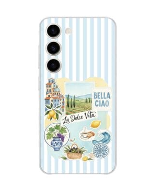 Etui do Samsung Galaxy S23 FE 5G przeźroczyste, silikonowe Flexi, Italian Summer, La Dolce Vita