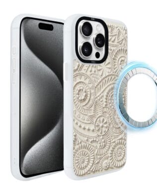 Etui do iPhone 15 Pro IBIZU DropGuard Matt z MagSafe, Amalfi, Piaszczysty ornament