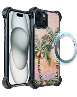 Etui do iPhone 15 Plus IBIZU DropGuard Ultra z MagSafe, Modern Classics, Sycylijska palma