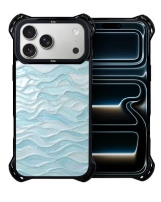 Etui do iPhone 17 Pro Max IBIZU DropGuard Ultra z MagSafe, Aqua Glass, błękitne fale