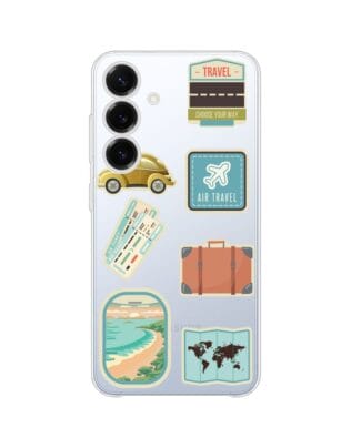 Etui do Samsung Galaxy S25 Plus przeźroczyste, silikonowe Flexi, pocztowe znaczki