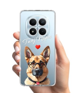 Etui do Xiaomi Redmi Note 15 4G przeźroczyste, silikonowe Flexi, Puppy Love, pies rasy Owczarek Niemiecki