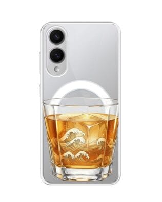 Etui do Samsung Galaxy S25 Edge z MagSafe przeźroczyste, silikonowe Flexi, Paradise, Whiskey on the rocks