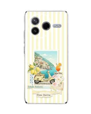 Etui do Xiaomi POCO F7 Pro przeźroczyste, silikonowe Flexi, Italian Summer, Ciao Italia