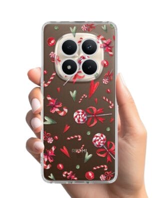 Etui do Xiaomi Redmi Note 15 Pro Plus 5G przeźroczyste, silikonowe Flexi, Cukierki świąteczne