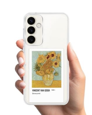 Etui do Samsung Galaxy S23 z MagSafe przeźroczyste, silikonowe Flexi, słoneczniki Van Gogh