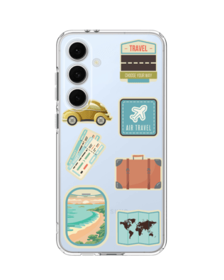 Etui do Samsung Galaxy S24 FE przeźroczyste, silikonowe Flexi, pocztowe znaczki