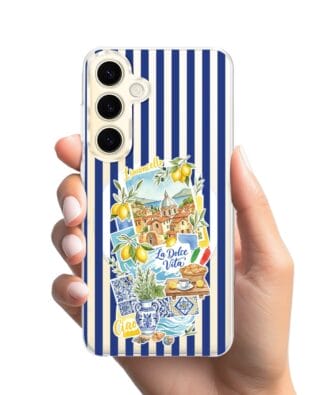 Etui do Samsung Galaxy S24 Plus z MagSafe przeźroczyste, silikonowe Flexi, Italian Summer, Limoncello