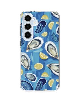 Etui do Samsung Galaxy S24 FE z MagSafe przeźroczyste, silikonowe Flexi, Summer Patterns, ostrygi z cytrynką