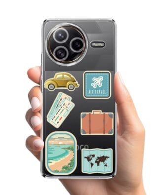 Etui do Xiaomi POCO F7 Ultra przeźroczyste, silikonowe Flexi, pocztowe znaczki