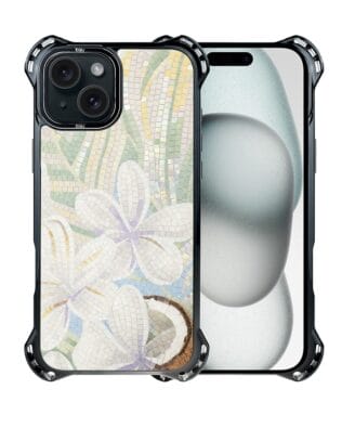 Etui do iPhone 15 IBIZU DropGuard Ultra z MagSafe, Modern Classics, Biała lilia