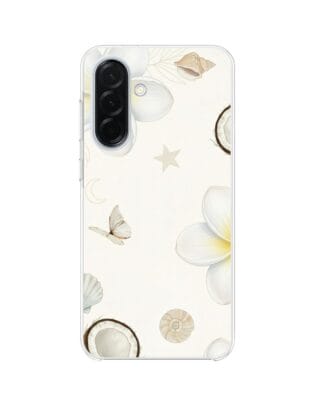 Etui do Samsung Galaxy A36 5G z MagSafe przeźroczyste, silikonowe Flexi, Summer Patterns, hawajskie kokosy
