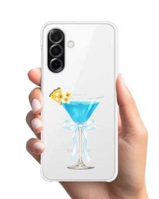 Etui do Samsung Galaxy A26 5G przeźroczyste, silikonowe Flexi, Paradise, Blue Hawaii